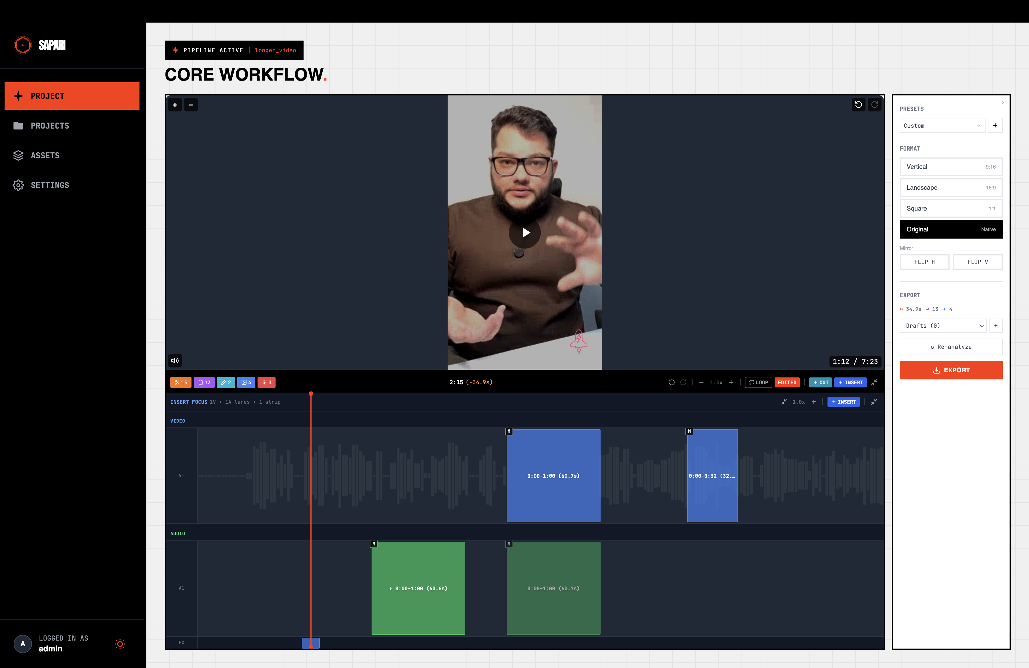 Overlay mode — PIP on top of main video